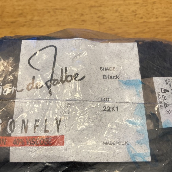 Christian de Falbe Dragonfly Yarn. Color is Black. 50g. Ten for $50 - Picture 6 of 6